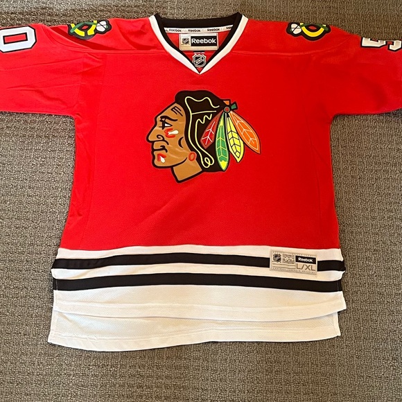 REEBOK COREY CRAWFORD CHICAGO BLACKHAWKS HOME RED #50 YOUTH L/XL - Picture 10 of 11